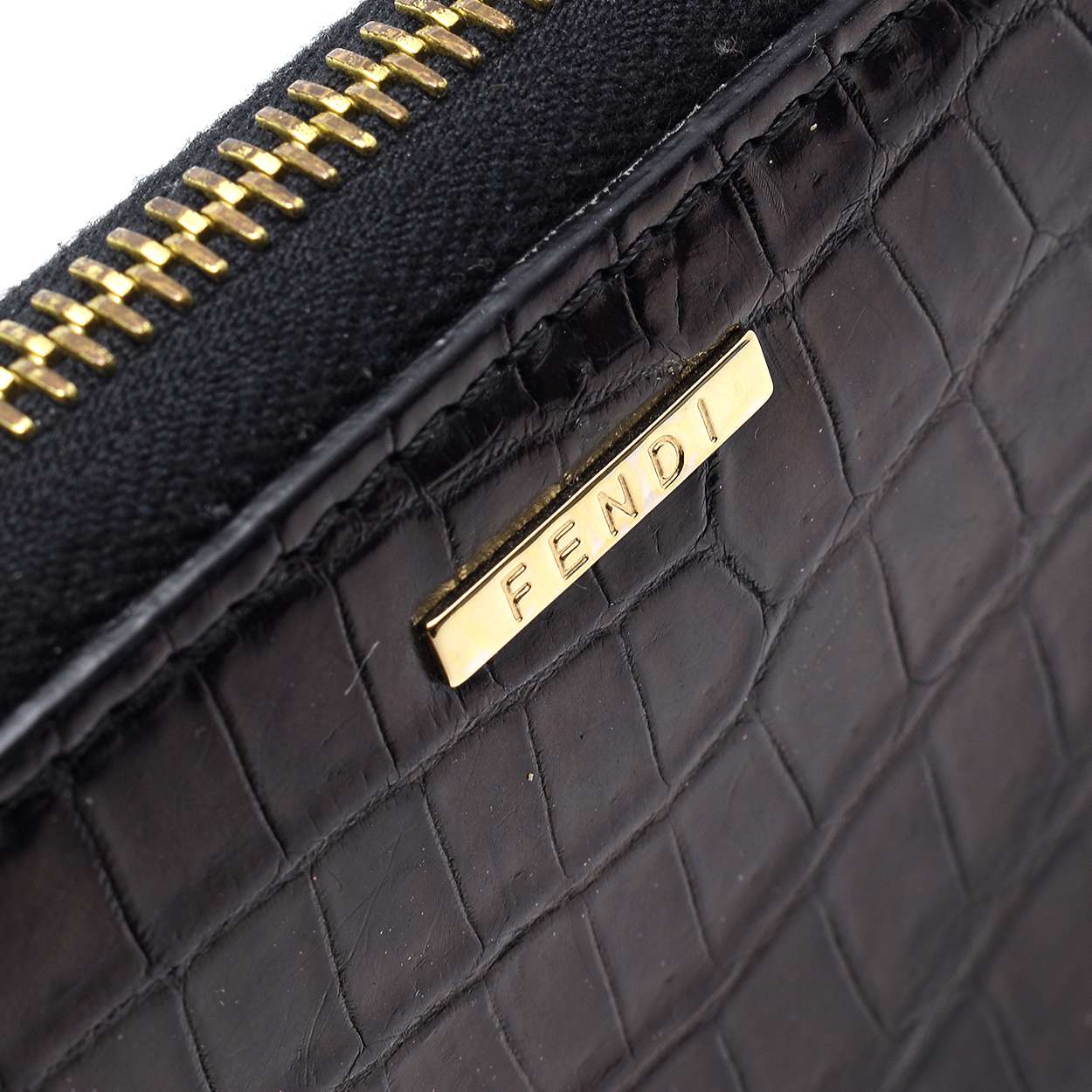 Fendi - Black Crocodile Leather Wallet